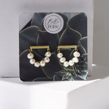 Load image into Gallery viewer, 14 kt Gold Plated Freshwater Pearl Drop Tassel Earrings
