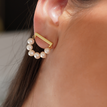 Load image into Gallery viewer, 14 kt Gold Plated Freshwater Pearl Drop Tassel Earrings
